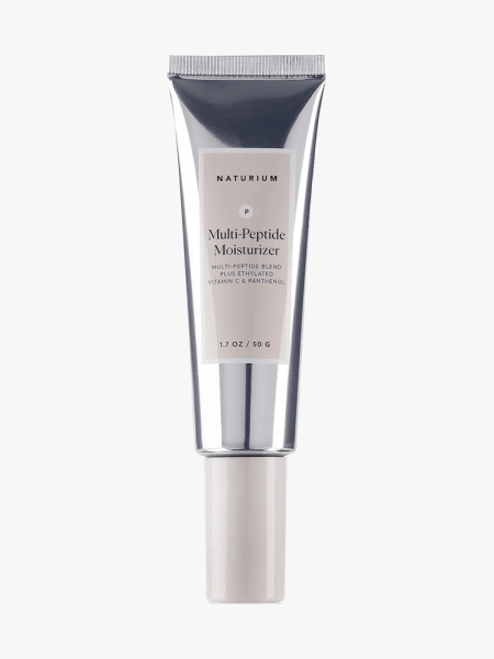Naturium Multi-Peptide Moisturizer in branded tube component on a light gray background