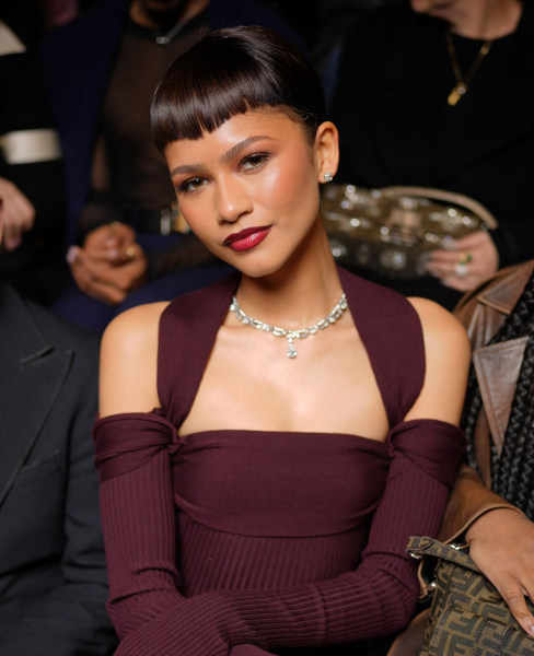 Zendaya wearing red wine lipstick