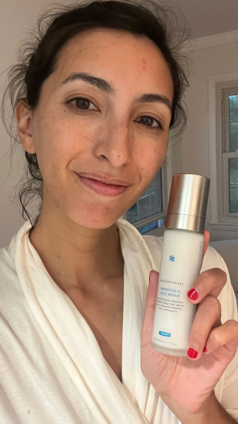 Image may contain Adult Person Head Face Cosmetics Bottle and Perfume